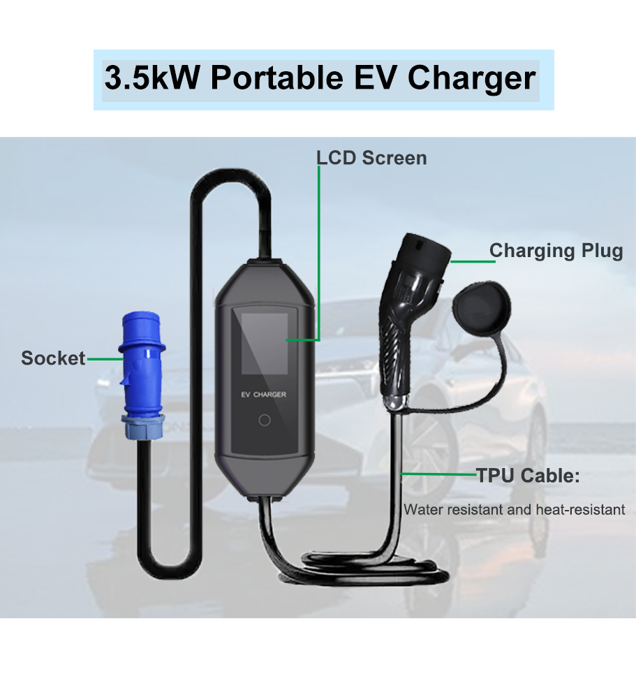 3.5Kw Portable Charging Pile Screen Type 1